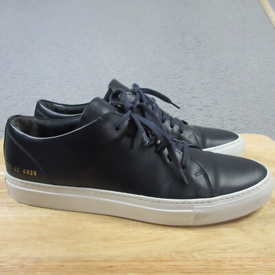 Common Projects Court Boxed Leather Sneakers EU 42, US 9 Blue Made in Italy