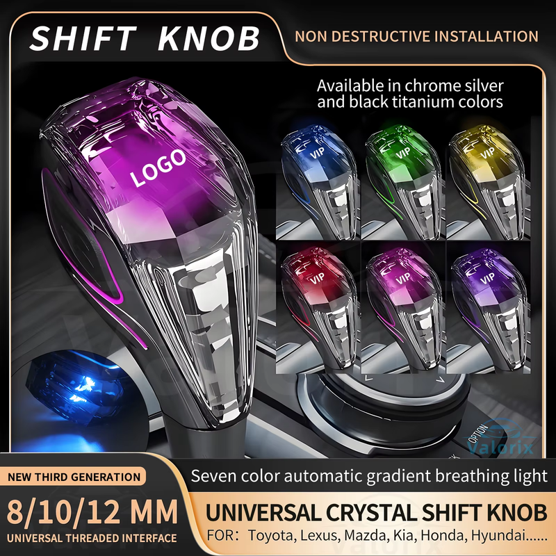 Car Universal Automatic LED Crystal Handles Manual Transmission Gear Shift Knob