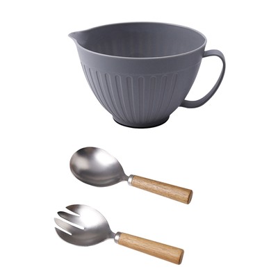 Large Capacity Bowl  Minimalist Pointed PP Tableware  Fork Spoon  Baking And