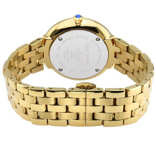 Pre-owned Gv2 By Gevril Women's 12901b Verona Mop Dial Diamond Swiss Quartz Ipyg Watch