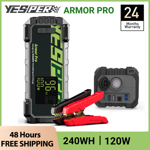 🔋Portable Power Station 240Wh Jump Starter 2500A Power Box Battery Bank YESPER
