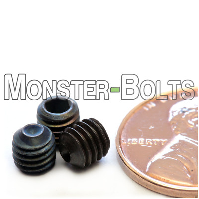 M5 Socket Set Screws, Cup Point, 45H Black Alloy Steel, High-Strength DIN 916