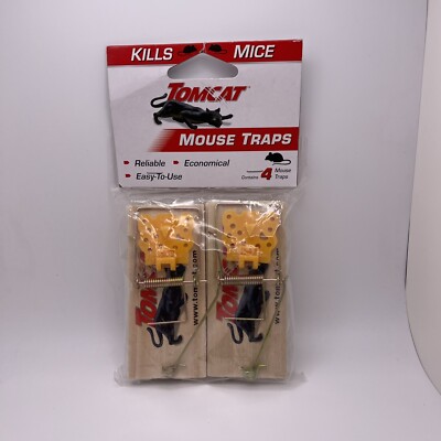 Tomcat Mouse Traps (Wooden), 4 Traps - NEW SEALED!