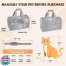 FOORLON Cat Carrier Soft for Pets Up to 15 Lbs, Cat Travel Bag with Padded Shoulder Strap and Detachable Cat Food Bowl, Pet Dog Carriers for Small Dogs Travel Puppy Carry Airline Approved, Grey