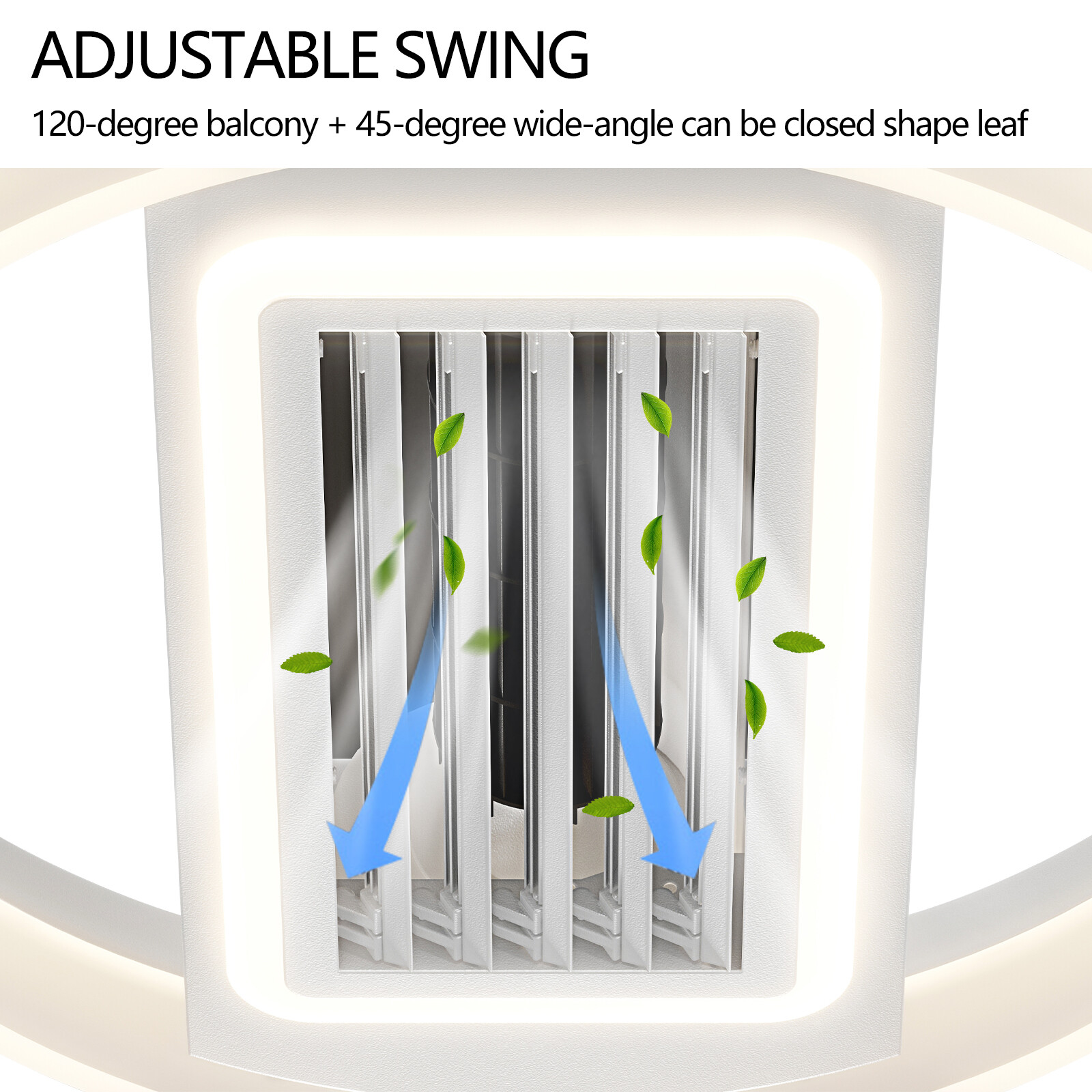 20'' Modern Bladeless White Fan Lights LED Ceiling Light kit With Remote Control