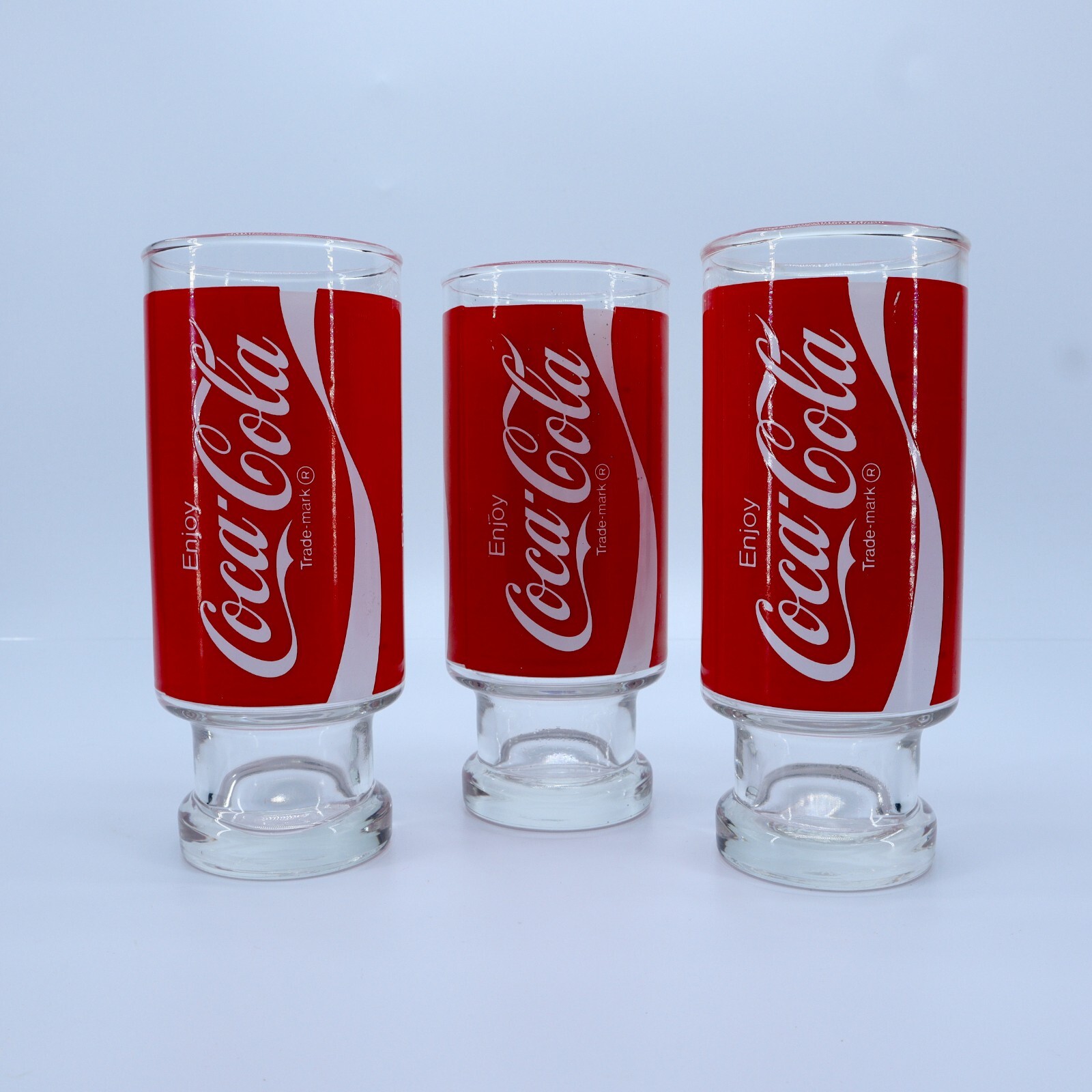 Vintage Wendy’s Coca Cola glasses！×3 Vintage Wendy's Coca Cola glasses！×3