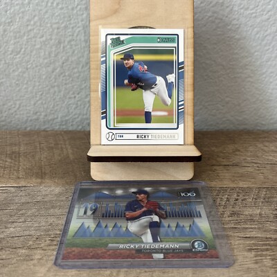 Ricky Tiedemann Bowman Chrome/Donruss Lot x2. Toronto Blue Jays Prospect