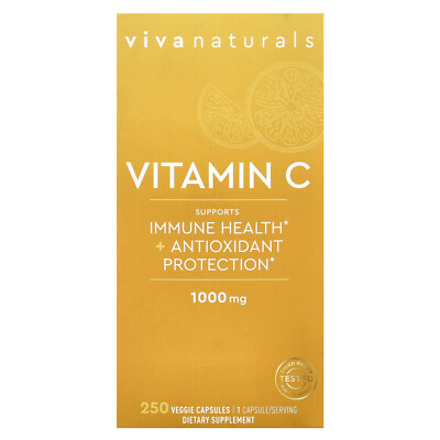 Vitamin C, 1,000 mg, 250 Veggie Capsules