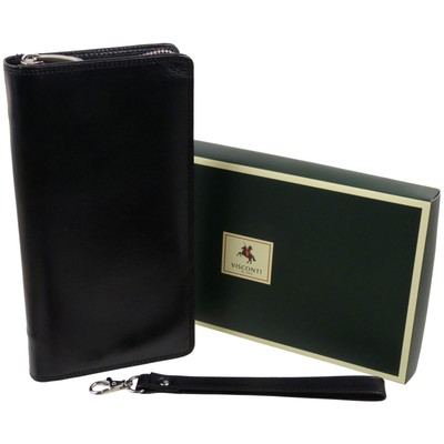 Visconti Mens Leather Travel Wallet Credit Cards Passport Holder 2 Colours Bl...