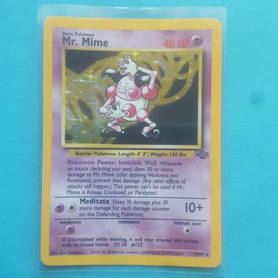 Pokemon Base 40HP  Mr Mime holo card 6/64 MINT 