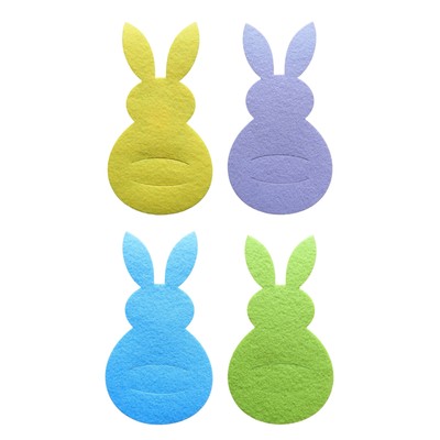 Rabbit Cutlery Bag 4pcs Easter Decorations Organizer Bunny Cutlery Holder Bag