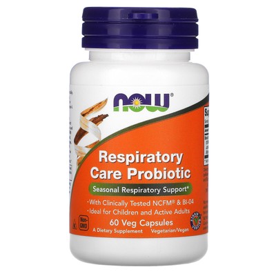 Now Foods Respiratory Care Probiotic 60 Veggie Caps Гарантированное качество GMP, веганский,