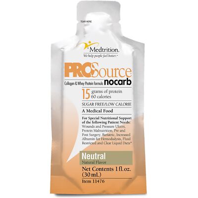 ProSource NoCarb Oral Supplement Neutral Flavor 1 oz. Pouch 100 Ct