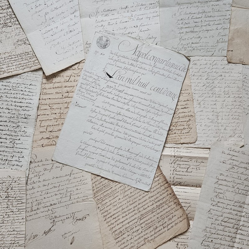Papier Manuscrit Ancien En FranÃ§Ais , 17Ã¨Me - 19Ã¨Me SiÃ¨Cle