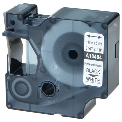 5PK Black on White Label Tape Compatible for DYMO LabelManager D300 350 19mm 3//4
