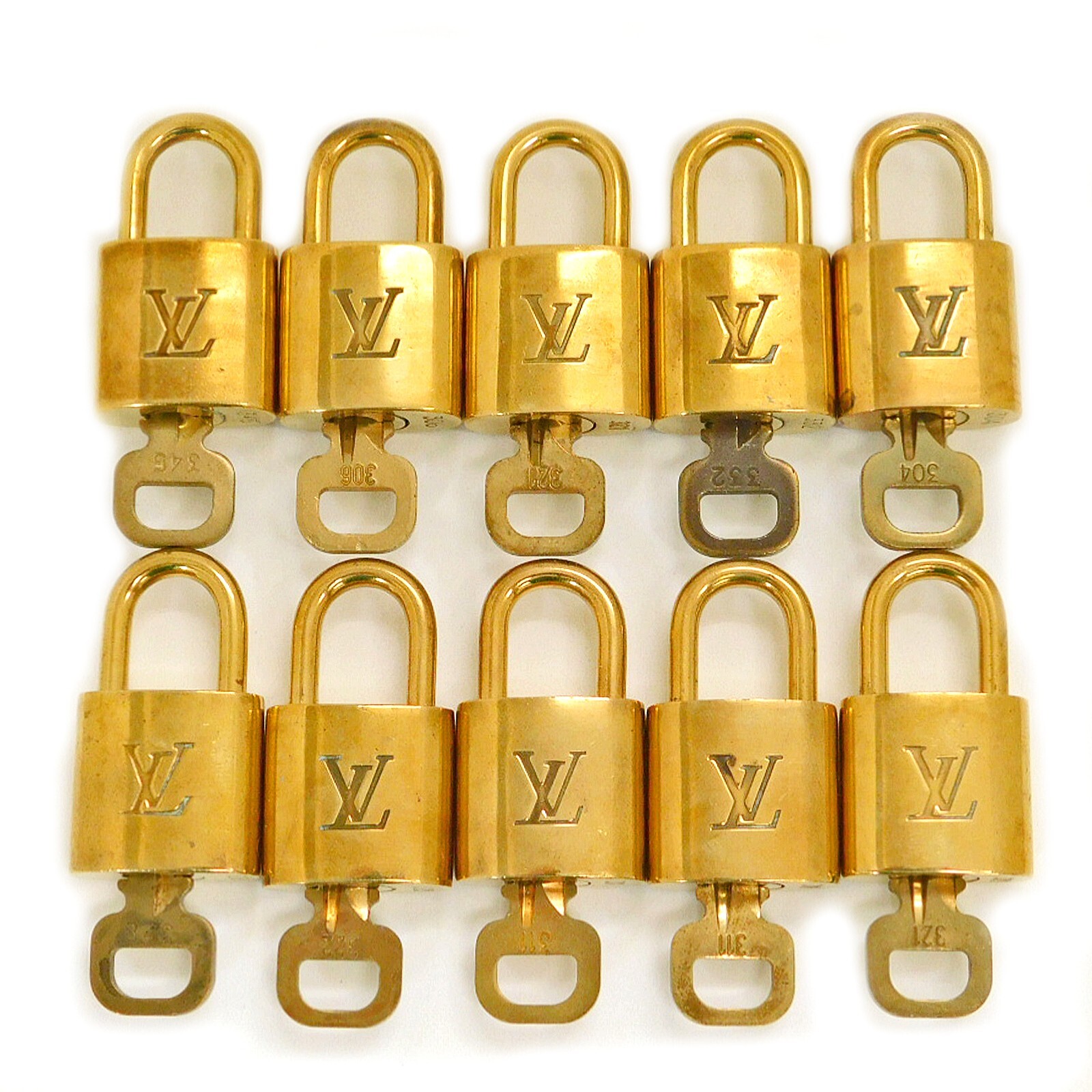 LV Chrome gold color padlock key new