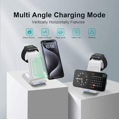 3In1 Wireless Charger Charging Station For Apple Watch Ultra 2 iPhone 16 Pro 15