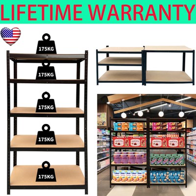5Tier Heavy Duty Garage Shelving Units Steel Storage Shelves Industrial Shelving