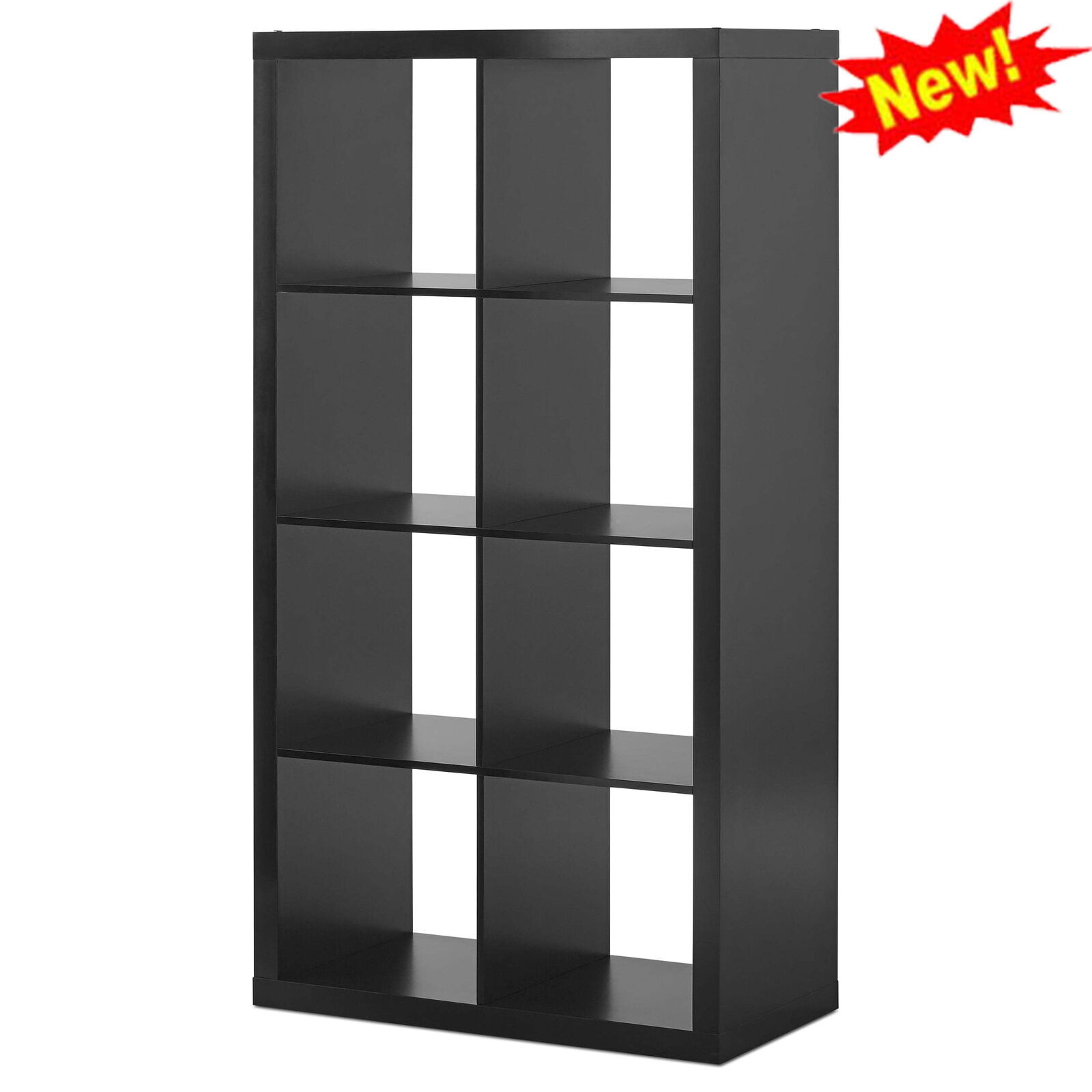 8 Cube Storage Organizer Solid Black Displaying Books Collec