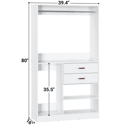 Free Combination Closet System F/ Walk-in Closet Organizer Clothes Rack Wardrobe