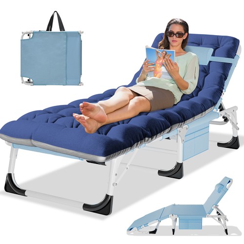 ABORON Adult Folding Camping Cot Bed Lounge Chair Reclining Adjustable 5Position