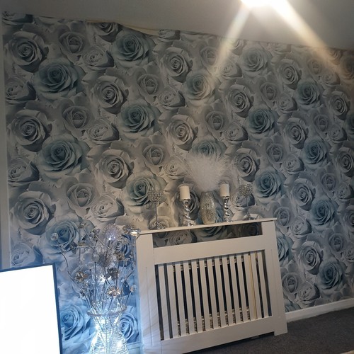 Pandore Palm Leaves Wallpaper Textured Rasch 406825 Teal / Gold eBay