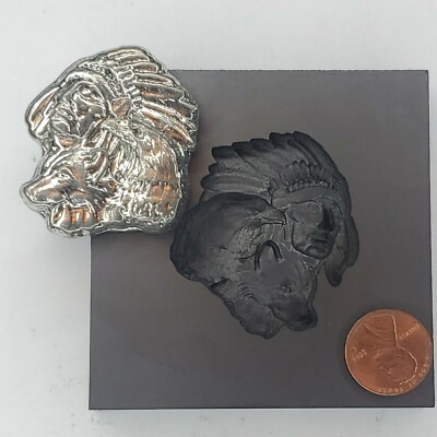 Indian wolf eagle 3D Graphite Ingot Mold Gold Silver Copper Tin Melting Casting