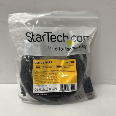 StarTech 3 m (9ft) USB-C to DisplayPort Cable - - Black