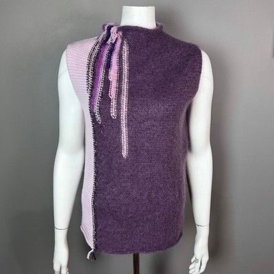 Escada sweater size Medium / Fr 40 purple metallic wool Mohair quiet luxury