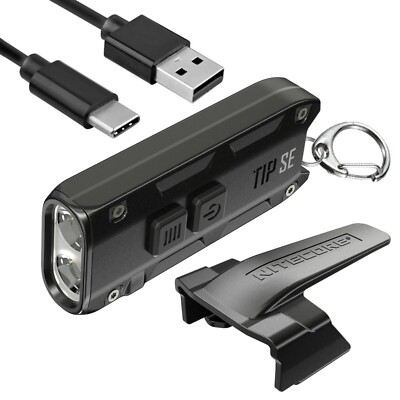 Nitecore Tip SE 700 Lumen Rechargeable Keychain Flashlight w/ USB-C Cable Black