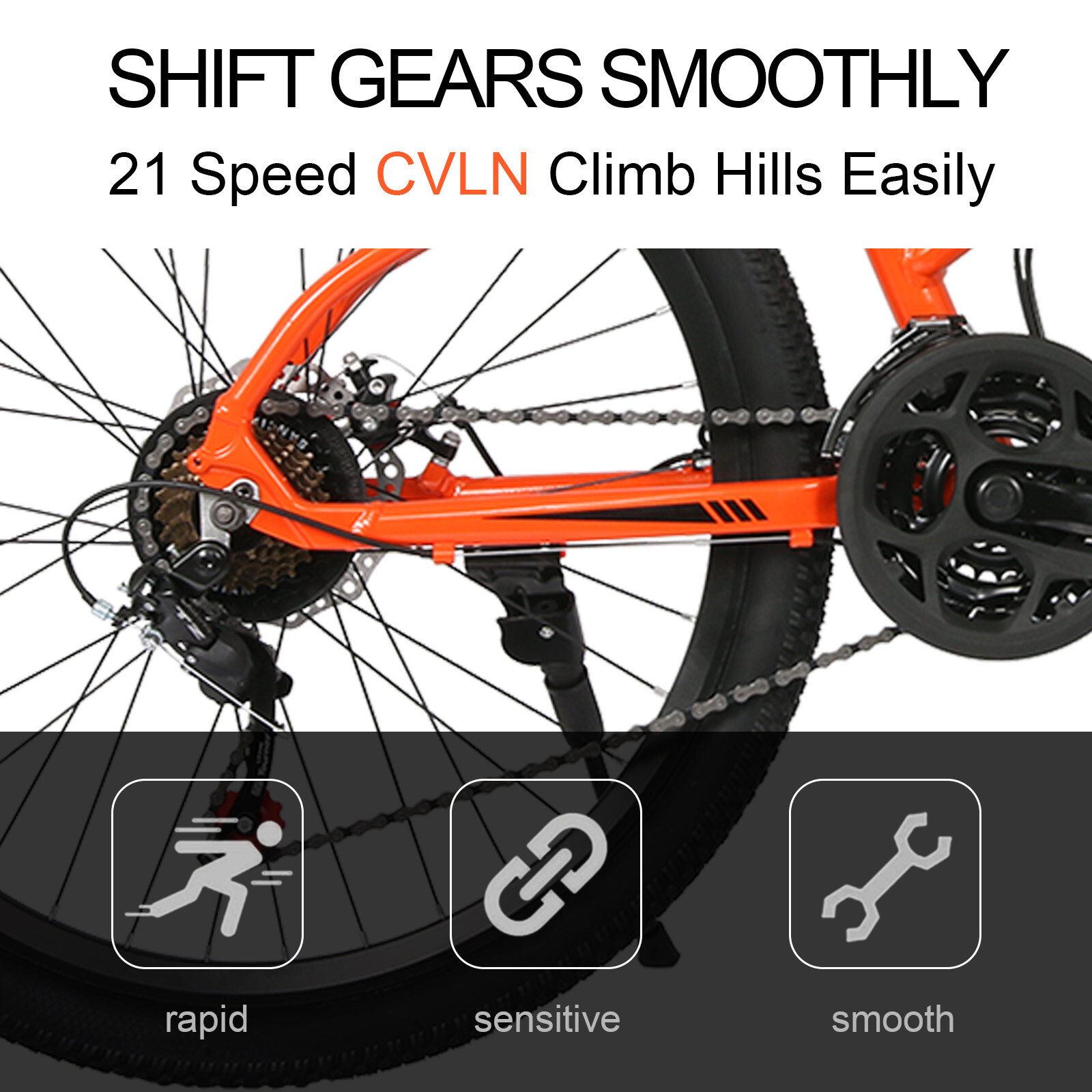 Mountain Bike Disc Brake 26 Inch Wheels 21 Speed Aluminum Alloy Frame Bicycle US