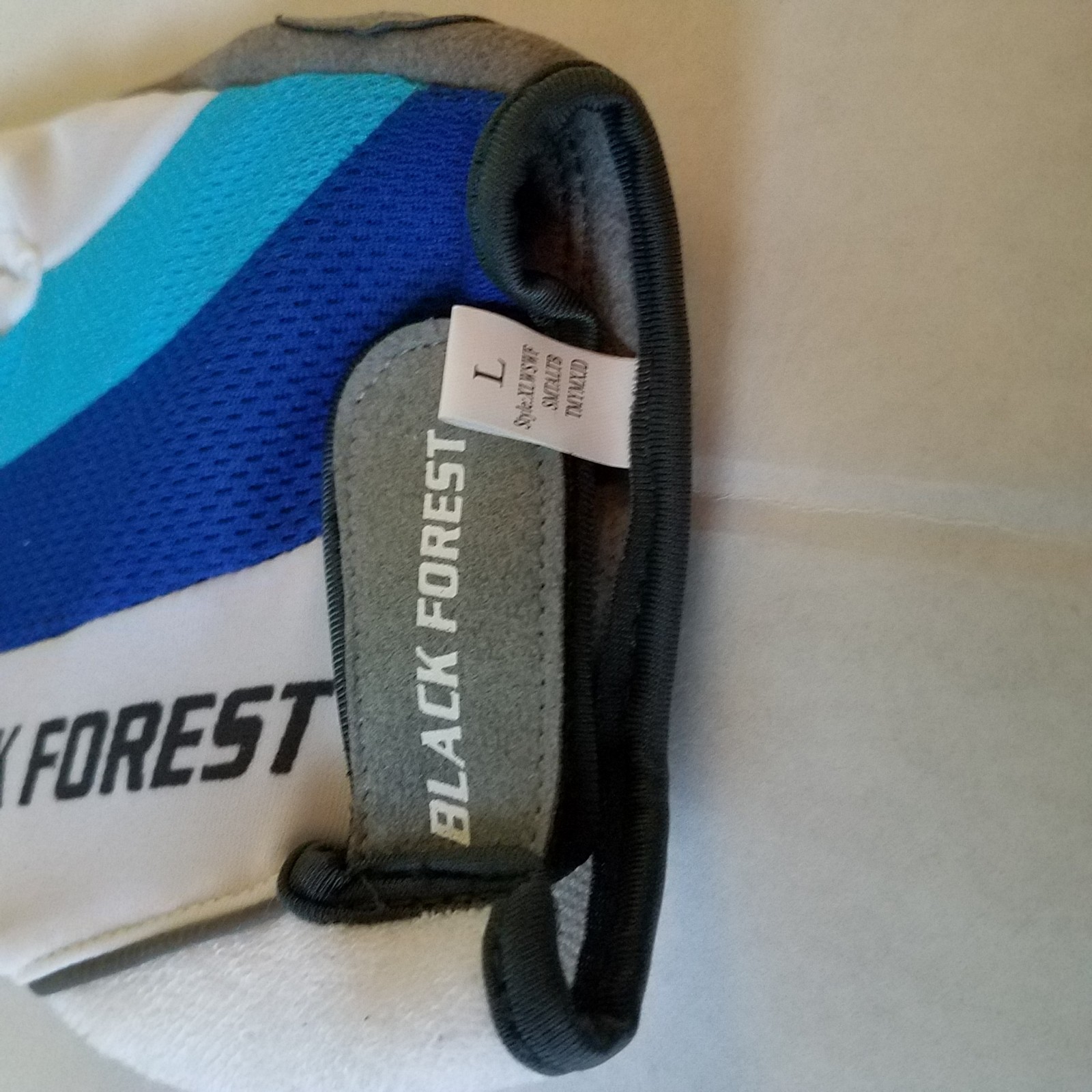 Padded Pro Gel Cycling Gloves Blue White Black Forest Climbing Spandex Large