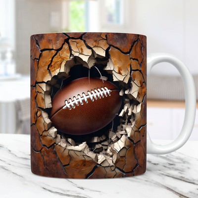 3D Football Mug,Coffee Mug Gift for Dad, Mom,Daughter,Son,birthday present