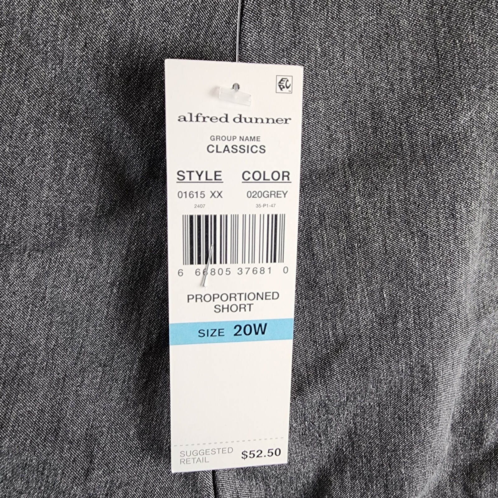 Alfred Dunner Plus Size Classic Allure Short Length Pant Womens 20W Gray Pull On - Picture 15 of 16