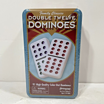 Dominoes Double 12 Family Classics 91 Piece in 8x5  Tin Semi Sealed Brand New