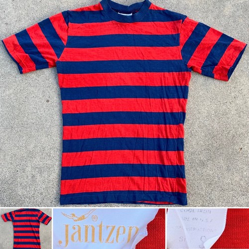 VTG 70s JANTZEN STRIPED POCKET T SHIRT LARGE SKATE SURF 80s