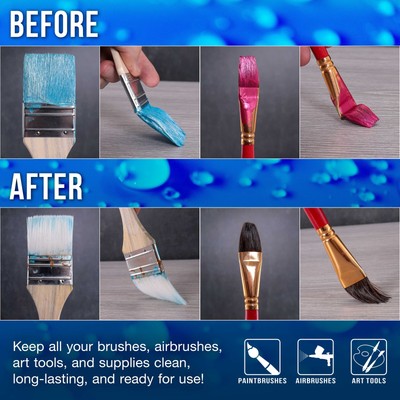 4 oz Brush Cleaner, Restorer, Clean Dried Paint Brushes, Airbrushes, Acrylic Oil