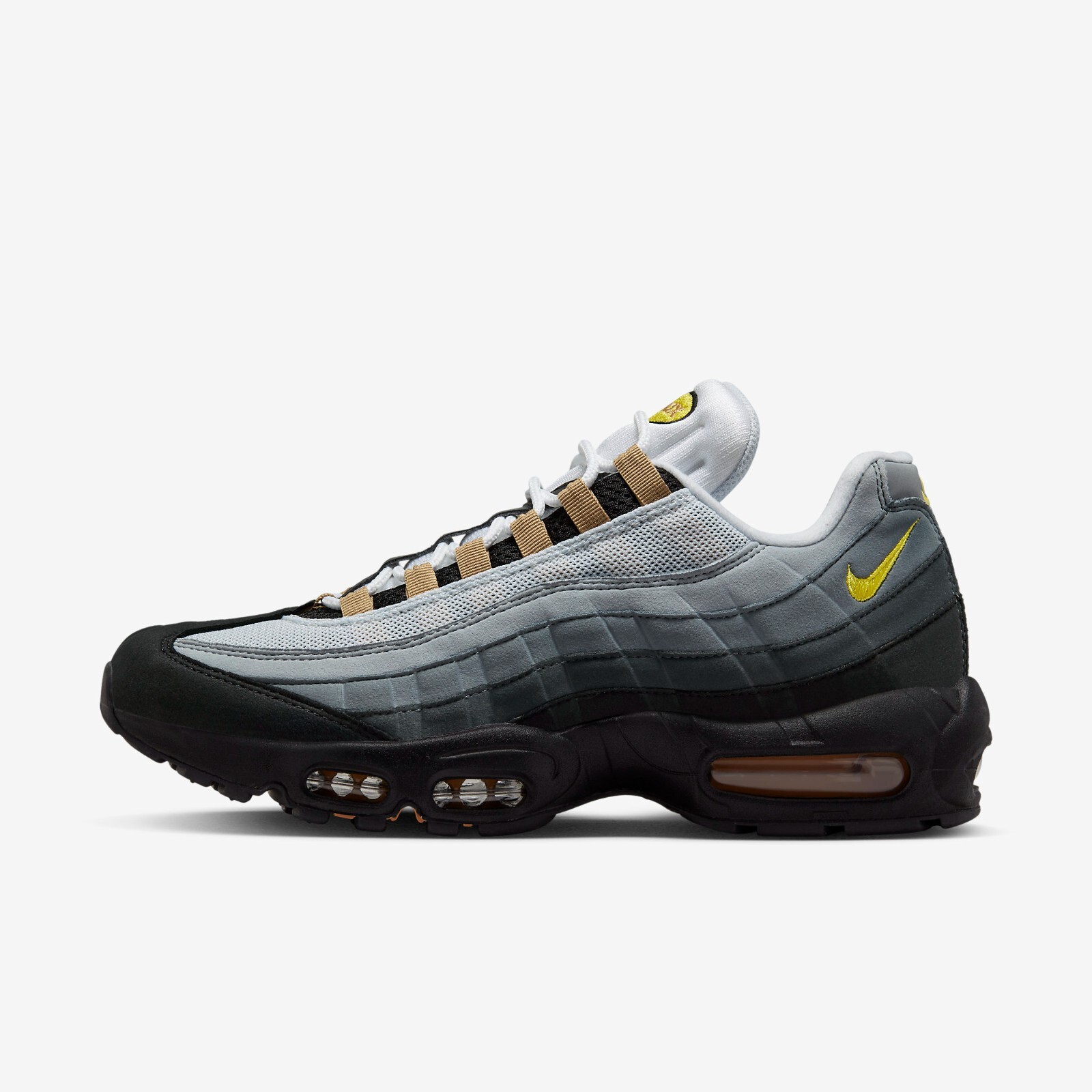 

Мужские кроссовки Nike Air Max 95 Icons Yellow Strike DX4236-100, White/wolf grey/cool grey/yellow strike, Nike Air Max 95