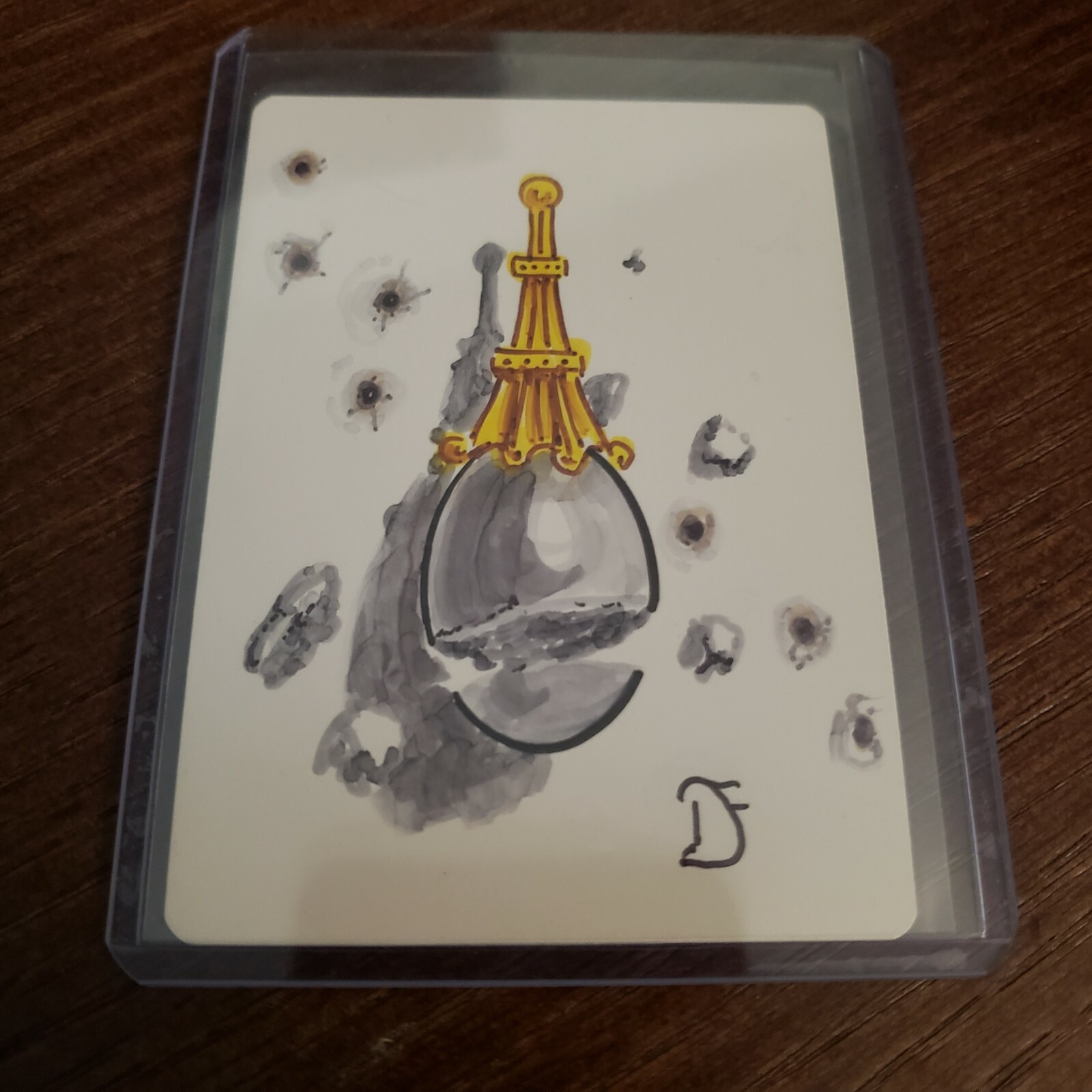 MTG MOX PEARL Sketch  Dan Frazier Alter Autograph Signed ART Proof SHATTERED