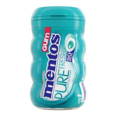 Mentos Pure Fresh Sugar-Free Chewing Gum with Xylitol 50 Piece Bottle