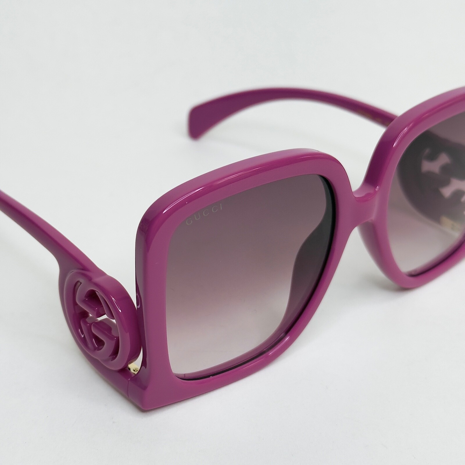 Pre-owned Gucci 1326 Purple Fuchsia Gg Logo 004 Fashion Oversized Runway Sunglass Gg1326s