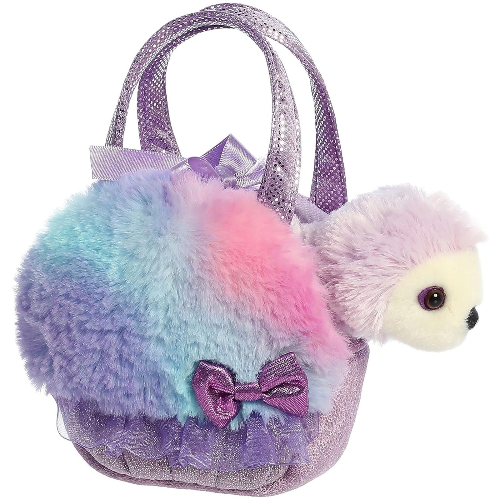 Aurora Fancy Pals Sweets Радужно-фиолетовая переноска для домашних животных из 6-дюймового плюша, НОВАЯ В НАЛИЧИИ