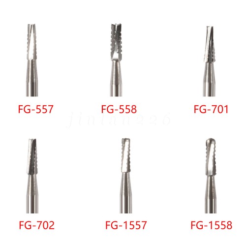 10-100 Uso Dental Acero de Tungsteno FG Fresas Carburo para Alta Velocidad Pieza