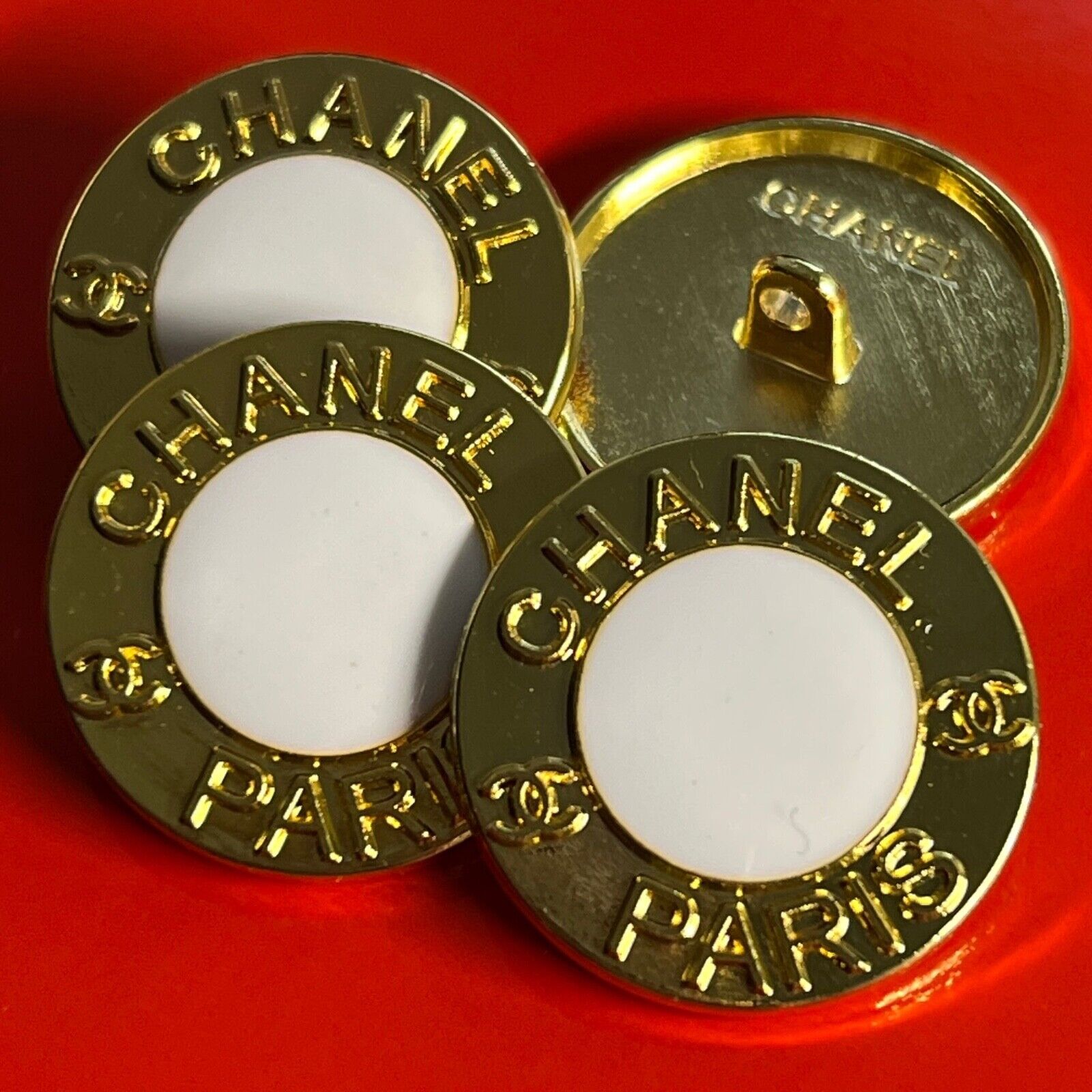 CHANEL CC Lot 11 Button Buttons Ø 22 mm 0.87 Inch Vintage CHANEL CC Lot 11 Button Buttons Ø 22 mm 0.87 Inch Vintage