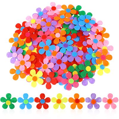 salbsever 100 Pcs Felt Flowers for Crafts Felt Flower Kit 2.8cm/1.1inch Fabri...