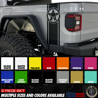 Vinyl Stickers Decal Graphics For Jeep Fits Gladiator JT 2018+ Bedside x2 Sparta