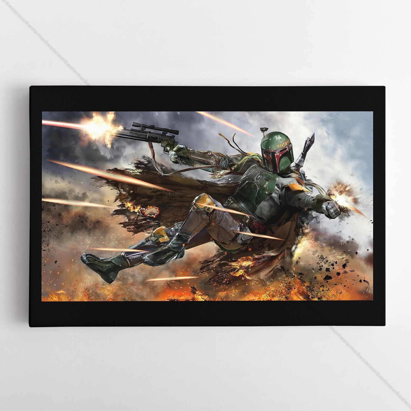 Boba Fett Poster Canvas Star Wars Mandalorian #20 Bounty Hunter Comic Art Print