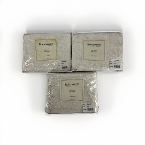 3 Pack Vintage Linensource Pillow Sham 26 x 26 x 2" Venetian Scroll Ivory NEW