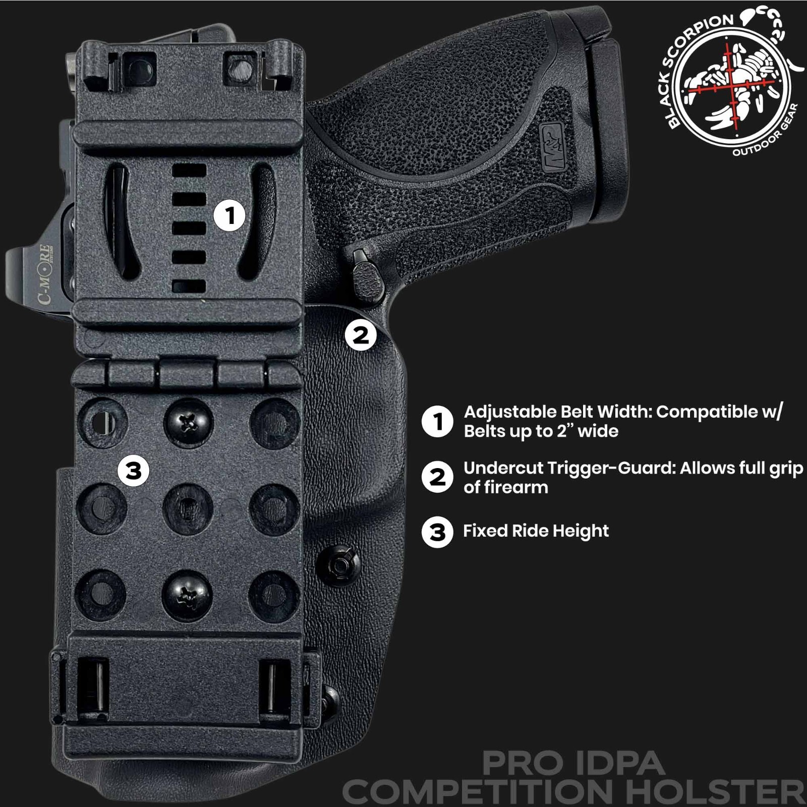 Black Scorpion Gear Pro IDPA Competition Holster fits Sig Sauer P365 X-MACRO