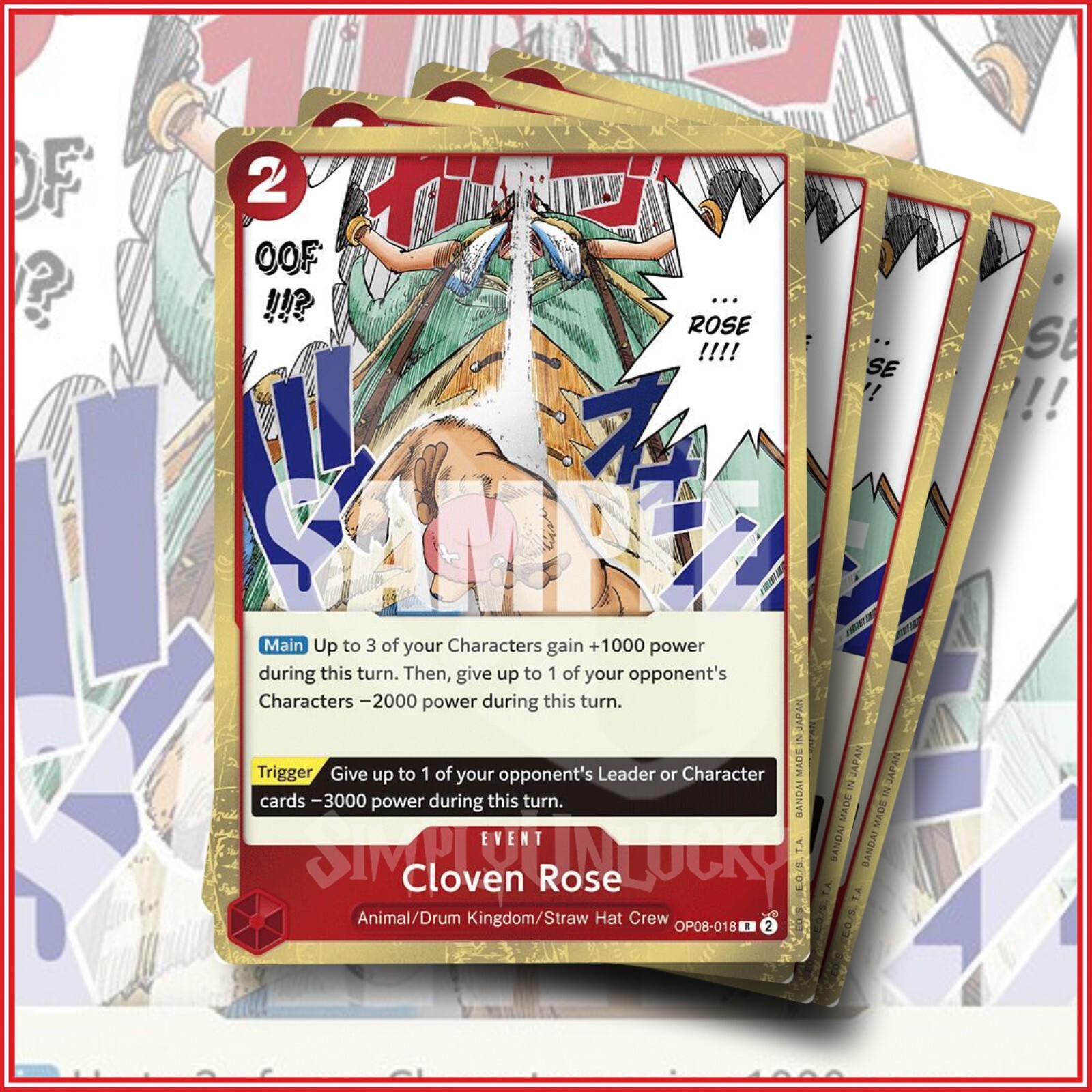 One Piece Card Game Cloven Rose OP08-018 x4 Rare Two Legends | eBay